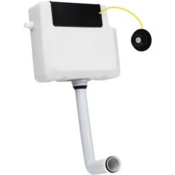 Colore Concealed Cistern With Round Matt Black Traditional Dual Flush Push Button