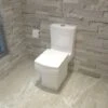Close Coupled Toilet White Ceramic Square Modern Bathroom Pan & Seat WC Bathroom