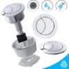 Chrome Toilet Push Button Cable Operated Dual Flush Cistern Universal Fitting