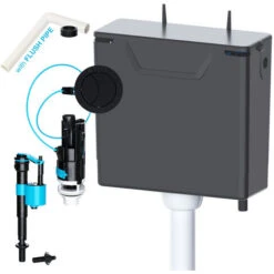 VIVA Slimline Concealed Dual Flush WC Toilet Cistern Bottom OR Side Entry With Pipe