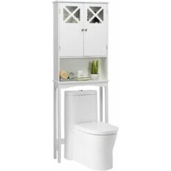 Over-The-Toilet Storage Cabinet 3-Tier Washing Machine Rack W/ Adjustable Shelf