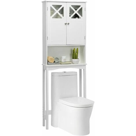 Over-The-Toilet Storage Cabinet 3-Tier Washing Machine Rack W/ Adjustable Shelf