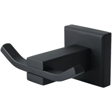 Bathroom Robe Hook Double Wall Mounted Towel/Coat Hook, SUS304 Stainless Steel Matte Black, EG3907F-B