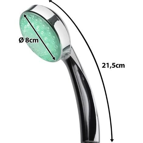 Modern Classic Shower Head Silver Synthetic LED Lights Temperature Sensor LORDAL - Image 4