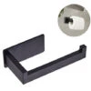 Toilet Paper Holder Stainless Steel, Half Open Bathroom Holder Wall Mount Rustfree Tissue Roll Dispenser For Washroom Kitchen-Black