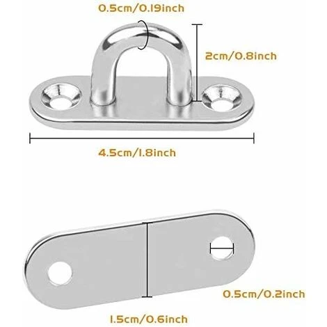 HIASDFLS Crochet Acier Inoxydable (6Pcs) - Support Mural Pour Charges Lourdes - Crochets Métal Forme U Avec 2 Trous Retient Jusqu'À 40 Kg Poids, Crochets Mural À Visser Patères À Visseren - Image 2