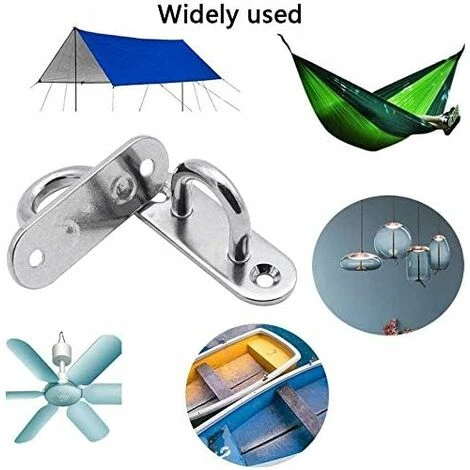 HIASDFLS Crochet Acier Inoxydable (6Pcs) - Support Mural Pour Charges Lourdes - Crochets Métal Forme U Avec 2 Trous Retient Jusqu'À 40 Kg Poids, Crochets Mural À Visser Patères À Visseren - Image 3