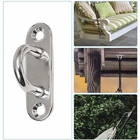 HIASDFLS Crochet Acier Inoxydable (6Pcs) - Support Mural Pour Charges Lourdes - Crochets Métal Forme U Avec 2 Trous Retient Jusqu'À 40 Kg Poids, Crochets Mural À Visser Patères À Visseren - Image 4