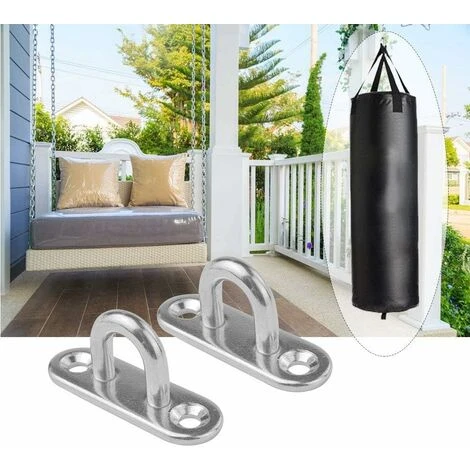 HIASDFLS Crochet Acier Inoxydable (6Pcs) - Support Mural Pour Charges Lourdes - Crochets Métal Forme U Avec 2 Trous Retient Jusqu'À 40 Kg Poids, Crochets Mural À Visser Patères À Visseren - Image 5