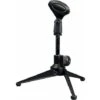 Desk Microphone Stand - Mini Black Tripod Foot Base €“ Adjustable Height