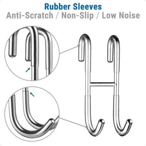 Shower Hooks Without Drill Hooks Shower Enclosure 2-pack With Silicone Protection For Glass Shower Screen, Towel Holder And Shower Wiper Holder. - Image 2