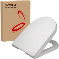 WOLTU D Shape WC Toilet Seats Soft Close Quick Release Heavy Duty Toilet Lid Cover
