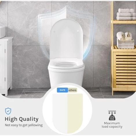 WOLTU D Shape WC Toilet Seats Soft Close Quick Release Heavy Duty Toilet Lid Cover - Image 4