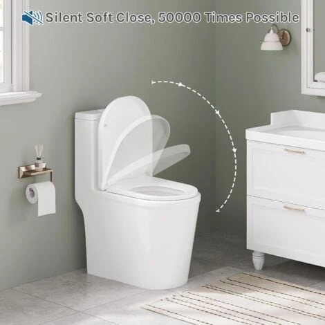 WOLTU D Shape WC Toilet Seats Soft Close Quick Release Heavy Duty Toilet Lid Cover - Image 5