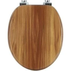 WOLTU Wooden Toilet Seats Soft Close WC Seat Hinge Ideal For Standard Toilet Beech