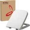 WOLTU Square WC Toilet Seats White Soft Close Quick Release Toilet Lid Cover