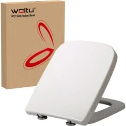 WOLTU Square WC Toilet Seats White Soft Close Quick Release Toilet Lid Cover