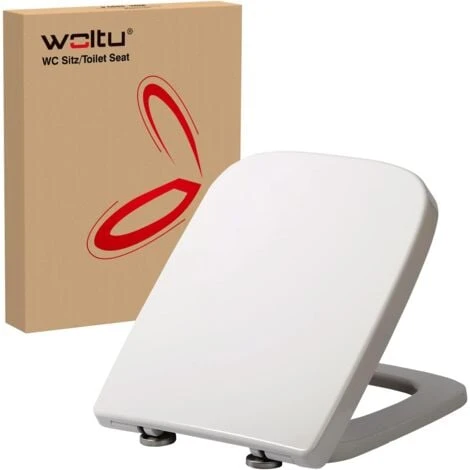 WOLTU Square WC Toilet Seats White Soft Close Quick Release Toilet Lid Cover