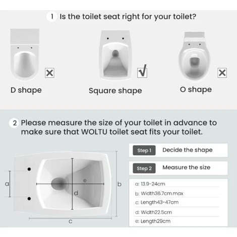 WOLTU Square WC Toilet Seats White Soft Close Quick Release Toilet Lid Cover - Image 3