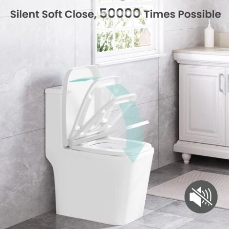 WOLTU Square WC Toilet Seats White Soft Close Quick Release Toilet Lid Cover - Image 4