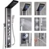 SUGUWORD Shower Tower Panel LED Shower System With 6 Functions, Unique Powerful Hydromassage And Bidet Tap Shower Tower Wall Mounted Black And Brushed Nickel