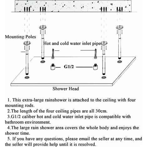 SUGUWORD LED 24 Inch Rainfall Shower Head Square Temperature Sensor 3 Colors Changing Matte Black Solid Brass Ceiling Mounted Bathroom High Pressure Luxury Rainfall Shower Head Full Body Coverage - Image 3