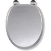 Croydex Flexi-Fix Quartz Top & Bottom Fix Toilet Seat, Silver
