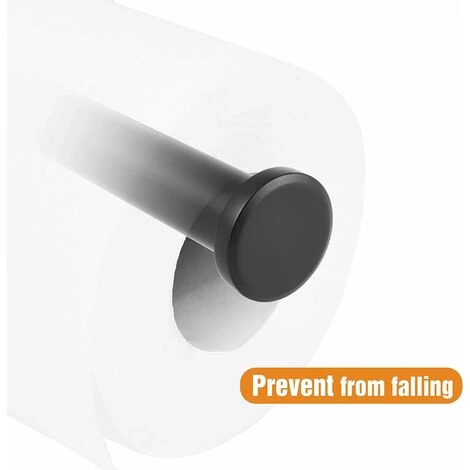 Black Toilet Paper Holder, Bathroom Wall Mounted Toilet Roll Holder, SUS 304 Stainless Steel, WC Toilet Roll Holder (Matte Black) - Image 2