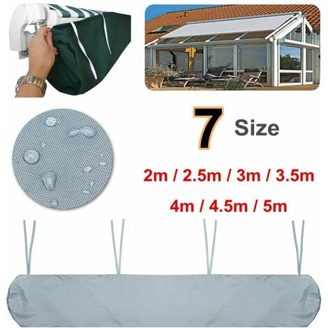 Patio Protection Canopy, Awning Dust Cover, Garden Waterproof Awning Cover Sun Shade Shelter(Grey,2m) - Image 2