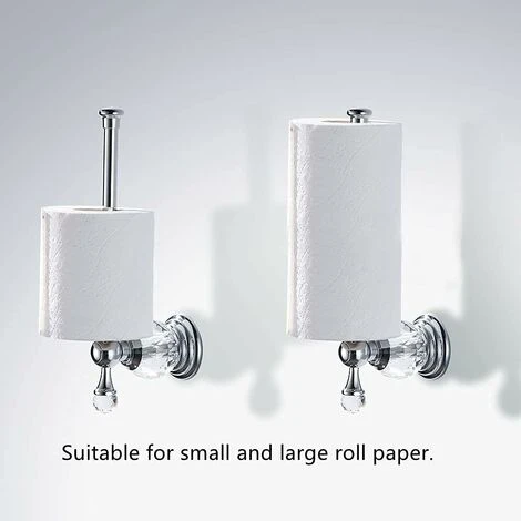 Toilet Paper Holder, Bathroom Crystal Tissue Paper Holder, Silver Toilet Paper Roll - Image 4