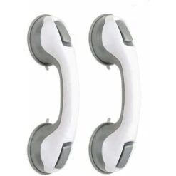 2 PCS Safety Tub Handle/Handle/Shower Suction Cup For Bathroom + WC (Gray)
