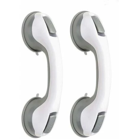 2 PCS Safety Tub Handle/Handle/Shower Suction Cup For Bathroom + WC (Gray)