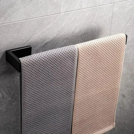 Wall-mounted Towel Door, Stainless Steel Towel Racks, Towel Holder WC Accessories Bathrooms 31cm (black) - Image 2