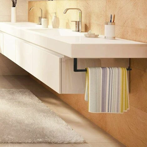 Wall-mounted Towel Door, Stainless Steel Towel Racks, Towel Holder WC Accessories Bathrooms 31cm (black) - Image 3