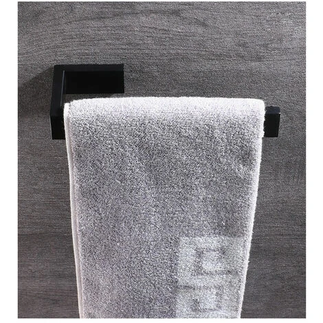 Wall-mounted Towel Door, Stainless Steel Towel Racks, Towel Holder WC Accessories Bathrooms 31cm (black) - Image 5