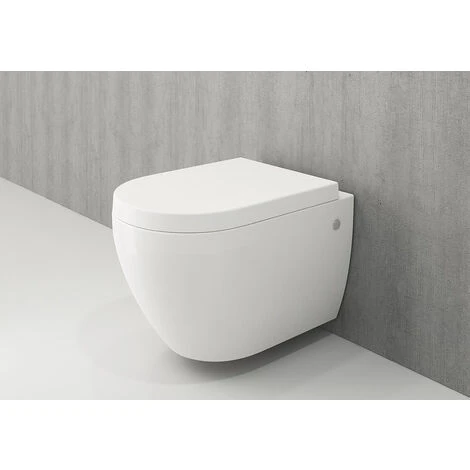 LIVEA Bello Wall-hung Rimless Toilet Bowl + Soft Close Seat, White (BelloRimless) - Image 3