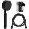 Shower Head With Hose And Hand Shower 80mm Diameter With 1.5m Shower Hose Stainless Steel Water Saving And High Pressure Hand Shower Black
