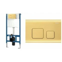 Concealed Cistern Frame And Plate F Gold