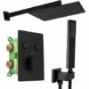 Concealed Thermostatic Shower Set Rea Fenix Davis Black + Box