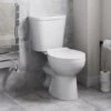 Essentials Close Coupled Toilet Ceramic Toilet Bathroom & Soft Close Seat