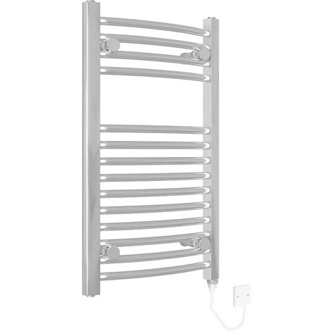 WarmeHaus Vienna Curved Electric Heated Towel Rail 150W - 700x400mm - Chrome - Image 2