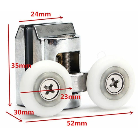 Shower Door Roller Shower Sliding Door Rollers 23mm Replacement Bearing Nylon Zin Alloy - Image 5