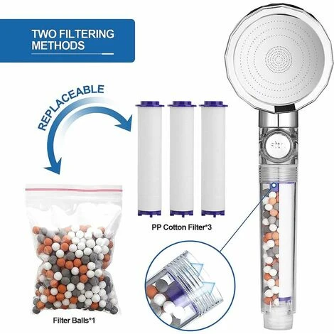 Shower Head Shower Head Anti-Limestone Filtering 3 Modes Water Saving Shower Head Universal High Pressure Hand Shower - Image 5