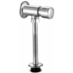 Urinal Flush Valve Chrome Urinal Flush Valve Wall Mount Button Type Exposed Cabinet Manual Delay Auto Shut Off For Bathroom Toilet