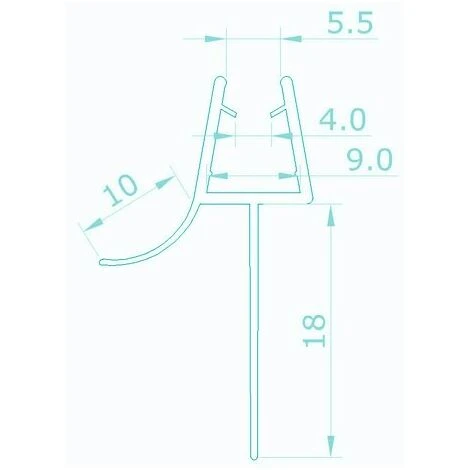 SKY Bath Shower Screen Door Seal Strip For 8mm Glass Thickness 18mm Seals Gap (Type 2) - Image 3