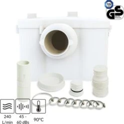 Sanitary Macerator Pump 600W WC With Repair Panel And Security Alarm For Toilet, Sink, And Bathtub