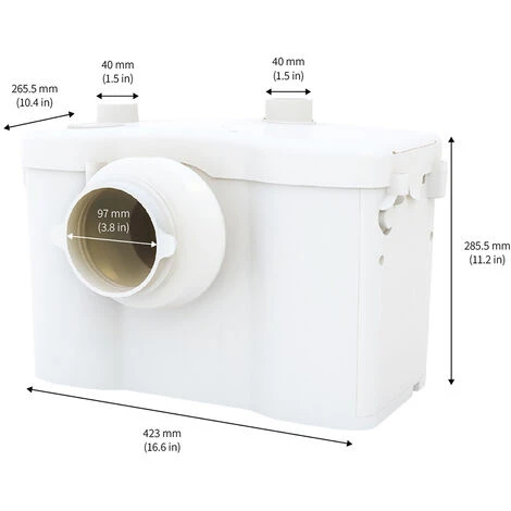 Sanitary Macerator Pump 600W WC With Repair Panel And Security Alarm For Toilet, Sink, And Bathtub - Image 3