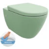 LIVEA Bello Wall Hung Toilet Bowl Without Rim + Soft-close Seat, Mint Green (GreenBello)