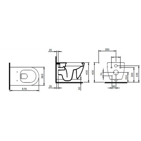 LIVEA Bello Wall Hung Toilet Bowl Without Rim + Soft-close Seat, Mint Green (GreenBello) - Image 2