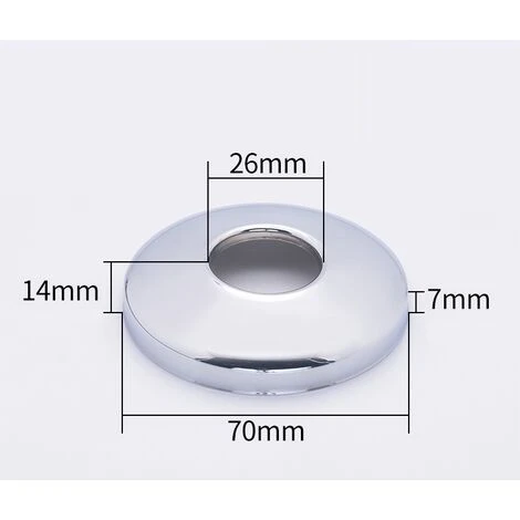 LITZEE 26mm Chrome Steel Clamp Vent Valve Hole Cover 14mm Size (10 Pieces)